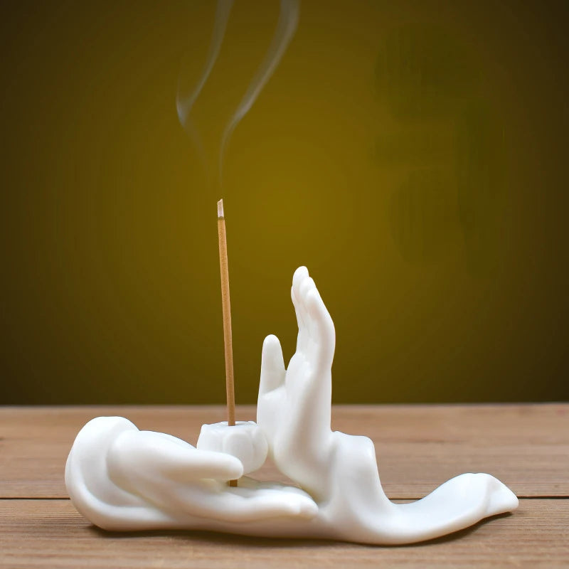 White Porcelain Buddha Incense Burner Ceramic New Chinese Style Bergamot Incense Holder 12.5cm Home Decor Ornaments